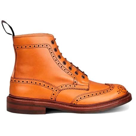 Tricker's Bourton in acorn antique burnished leather, rubber sole